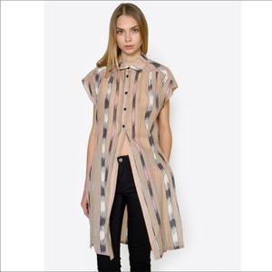 Rachel Comey Ikat Canna Tie Front Button Shirt